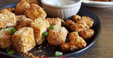 Bocaditos de Tofu Apanado en la Freidora de Aire