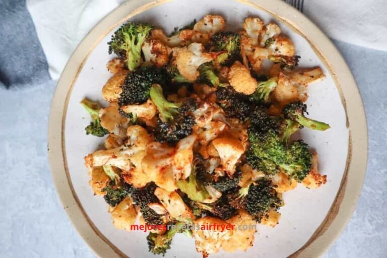 Brócoli y coliflor asados en airfryer