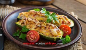 Calabacín Relleno de Carne Molida en la Freidora de Aire