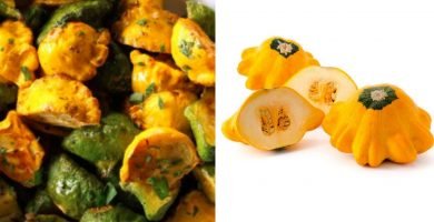 Calabaza pattypan frita con ajo y hierbas