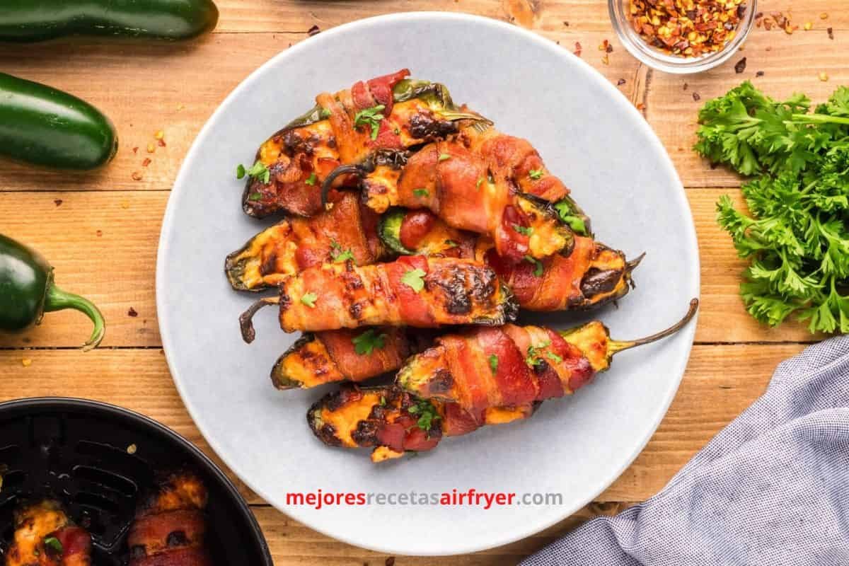 Jalapeños poppers en freidora de aire