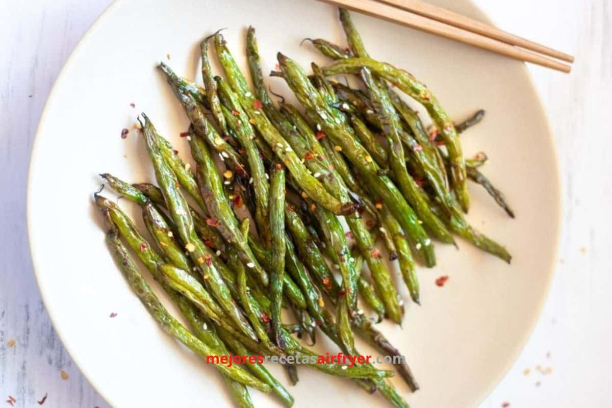 Judías verdes con ajo en airfryer