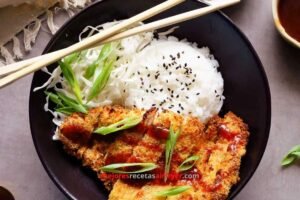 Pollo con salsa Katsu casera en freidora de aire