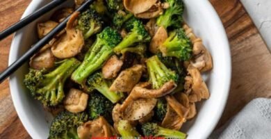 Trozitos de POLLO con Champiñones en la Freidora de Aire